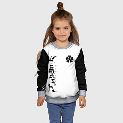 Свитшот детский Черный клеывер аниме, цвет: 3D-меланж — фото 2