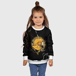 Свитшот детский ЗЕНИЦУ ZENITSU КЛИНОК РАССЕКАЮЩИЙ ДЕМОНОВ, цвет: 3D-белый — фото 2