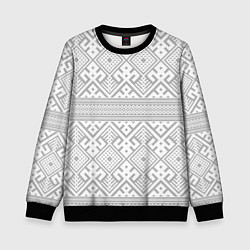 Свитшот детский Русские народные узоры, цвет: 3D-черный