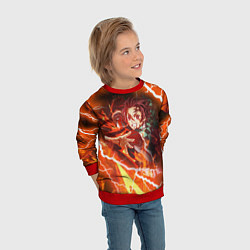 Свитшот детский КЛИНОК РАССЕКАЮЩИЙ ДЕМОНОВ, цвет: 3D-красный — фото 2