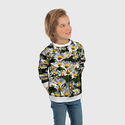 Свитшот детский Ромашки, цвет: 3D-белый — фото 2