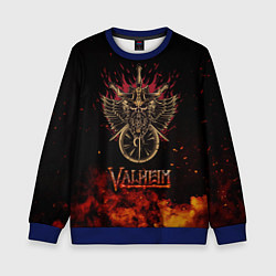 Свитшот детский Valheim символ черепа, цвет: 3D-синий