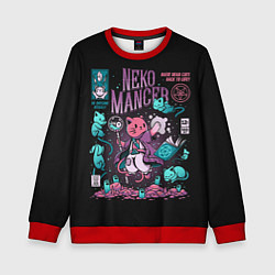 Свитшот детский Cat Necromancer, цвет: 3D-красный
