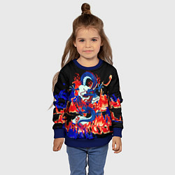 Свитшот детский Огненный Дракон, цвет: 3D-синий — фото 2