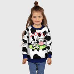 Свитшот детский Moo!, цвет: 3D-синий — фото 2