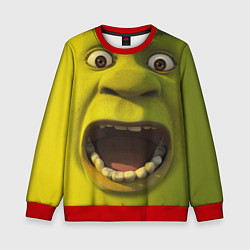 Свитшот детский Shrek is Yelling, цвет: 3D-красный