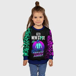Свитшот детский PUBG NEW STATE ПАБГ НЕОН, цвет: 3D-синий — фото 2
