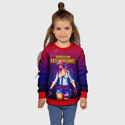 Свитшот детский PUBG GIRL ПАБГ ДЕВУШКА, цвет: 3D-красный — фото 2