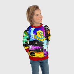 Свитшот детский Geometry Dash: Art, цвет: 3D-красный — фото 2