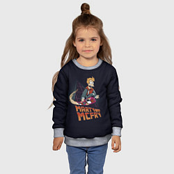 Свитшот детский Back to Futurama, цвет: 3D-меланж — фото 2