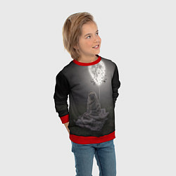 Свитшот детский Мопс и луна, цвет: 3D-красный — фото 2