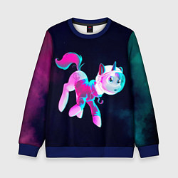 Свитшот детский Пони в космосе, цвет: 3D-синий
