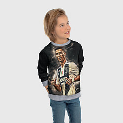 Свитшот детский Криштиану Роналду Ювентус, цвет: 3D-меланж — фото 2