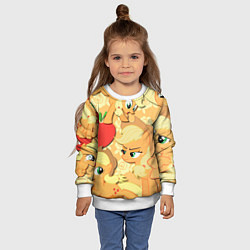 Свитшот детский Applejack pattern, цвет: 3D-белый — фото 2