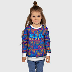Свитшот детский ALOHA HAWAII АЛОХА ГАВАЙИ, цвет: 3D-белый — фото 2