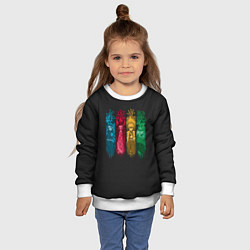 Свитшот детский Неистовый Квартет, цвет: 3D-белый — фото 2