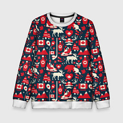 Свитшот детский Канада, цвет: 3D-белый