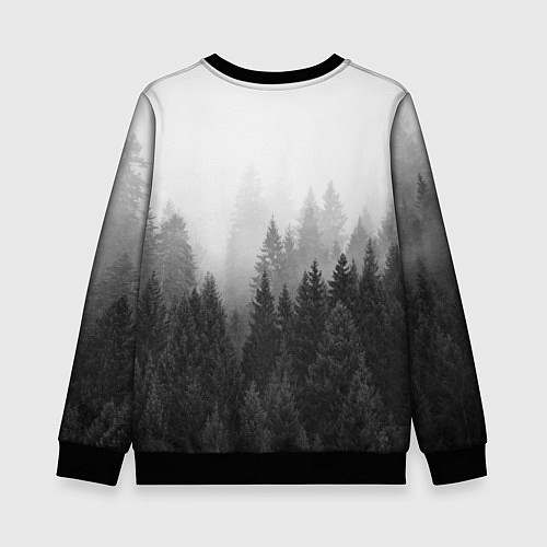 Детский свитшот ЛЕС МОЙ ХРАМ ВОЛК / 3D-Черный – фото 2