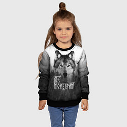 Свитшот детский ЛЕС МОЙ ХРАМ ВОЛК, цвет: 3D-черный — фото 2