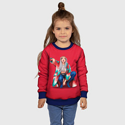 Свитшот детский Kill the love Lisa, цвет: 3D-синий — фото 2