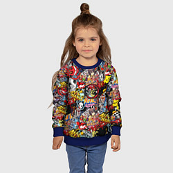 Свитшот детский Логотипы Аниме Мультиков, цвет: 3D-синий — фото 2