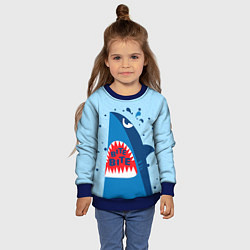 Свитшот детский Акула bite, цвет: 3D-синий — фото 2