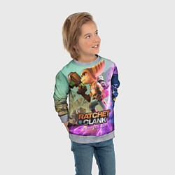 Свитшот детский Ratchet & Clank: Rift Apart, цвет: 3D-меланж — фото 2