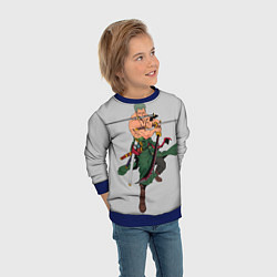 Свитшот детский Арт Ророноа Зоро, One Piece, цвет: 3D-синий — фото 2