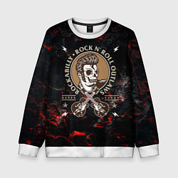 Свитшот детский Элвис Пресли Rock n roll, цвет: 3D-белый