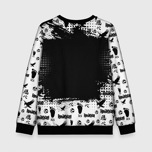 Детский свитшот Старшая школа Карасуно / 3D-Черный – фото 2