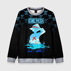 Свитшот детский Луффи Пираты Соломенной Шляпы, цвет: 3D-меланж