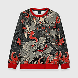 Свитшот детский Китайский Дракон, China Dragon, цвет: 3D-красный
