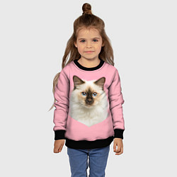 Свитшот детский Пушистый кот, цвет: 3D-черный — фото 2