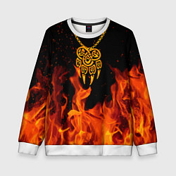 Свитшот детский ПЕЧАТЬ ВЕЛЕСА КУЛОН, цвет: 3D-белый