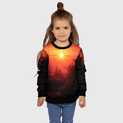 Свитшот детский УТРЕННИЙ РАССВЕТ НАД ОБЛАКАМИ, цвет: 3D-черный — фото 2
