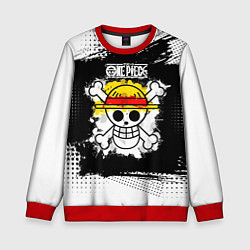 Свитшот детский Весёлый Роджер пиратов Соломенной Шляпы, цвет: 3D-красный