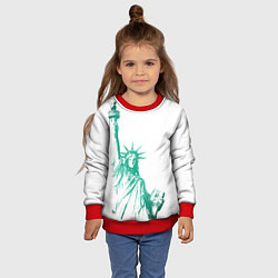 Свитшот детский Статуя Свободы, цвет: 3D-красный — фото 2