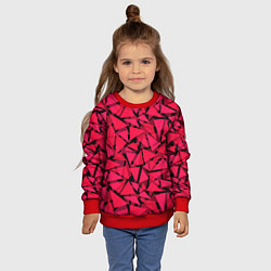 Свитшот детский Красно-черный полигональный, цвет: 3D-красный — фото 2