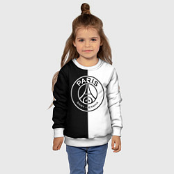 Свитшот детский ФК ПСЖ PSG BLACK & WHITE, цвет: 3D-белый — фото 2