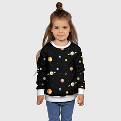 Свитшот детский Планеты в космосе, цвет: 3D-белый — фото 2