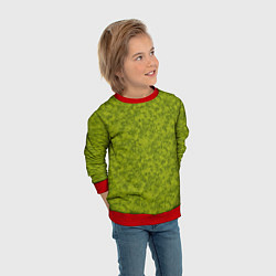 Свитшот детский Зеленый мраморный узор, цвет: 3D-красный — фото 2