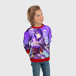 Свитшот детский Genshin Impact, Сёгун Райдэн, цвет: 3D-красный — фото 2