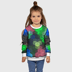Свитшот детский Разноцветный геометрический уз, цвет: 3D-белый — фото 2