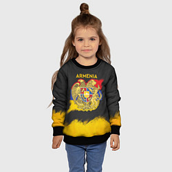 Свитшот детский Yellow and Black Armenia, цвет: 3D-черный — фото 2