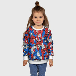 Свитшот детский Бело-сине-красные матрёшки, цвет: 3D-белый — фото 2