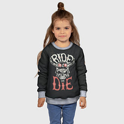 Свитшот детский Ride or die, цвет: 3D-меланж — фото 2
