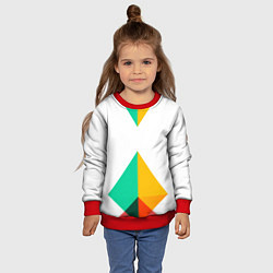 Свитшот детский Треугольники, цвет: 3D-красный — фото 2
