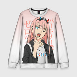 Свитшот детский Zero Two Darling in the Franxx, цвет: 3D-белый