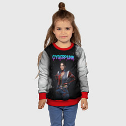 Свитшот детский Панам Палмер КИБЕРПАНК 2077, цвет: 3D-красный — фото 2