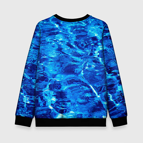 Детский свитшот Голубая Вода Текстура / 3D-Черный – фото 2
